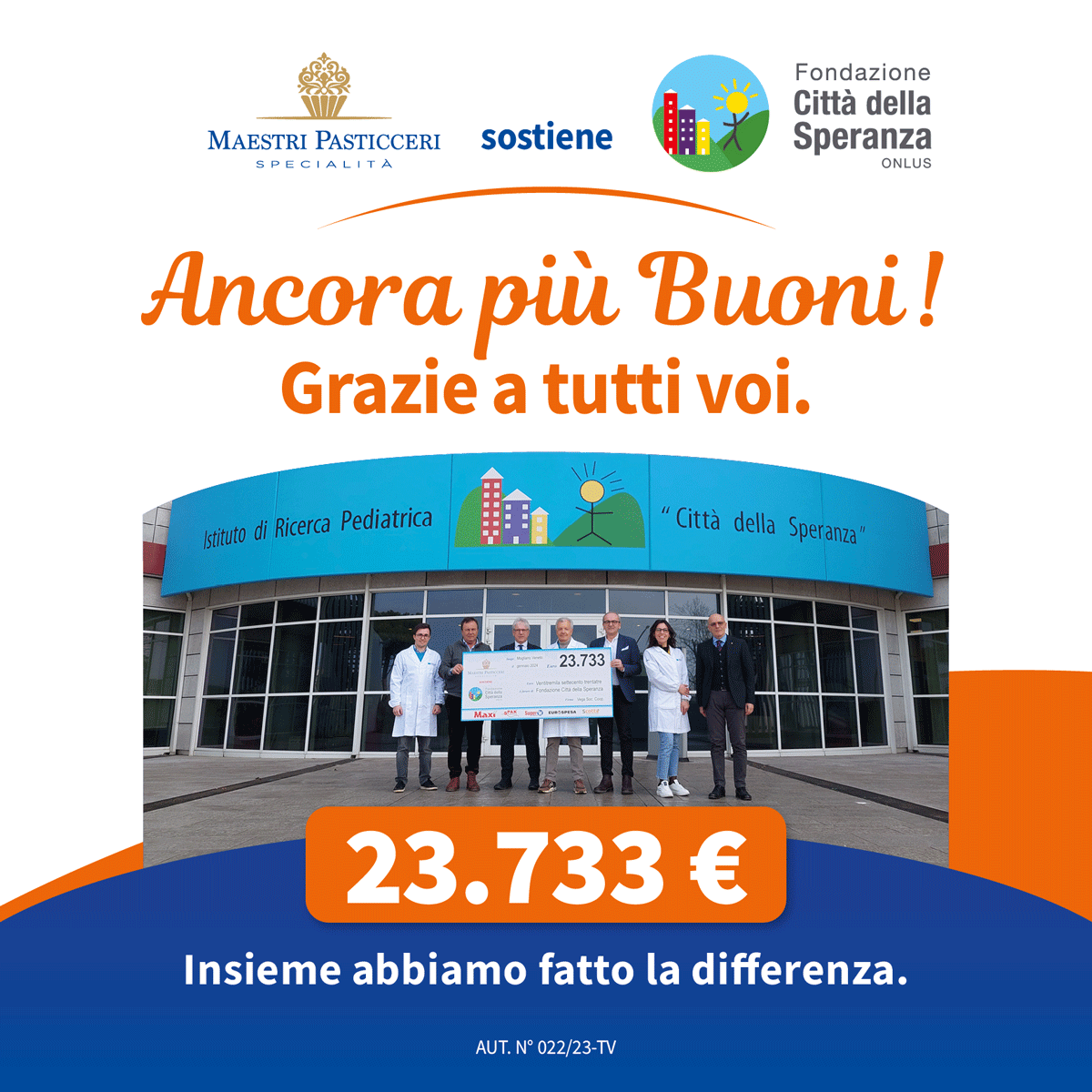 23.733€: insieme abbiamo fatto la differenza